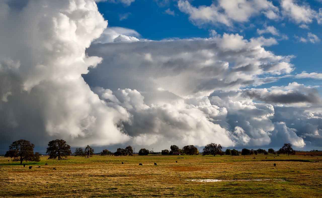 Lots of clouds over plains